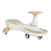 Mașinuță Fără Pedale Swing Car LED cu Roți Luminoase, Muzică și Volan 360°, Gravitațională, Alb Rose Gold