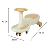 Mașinuță Fără Pedale Swing Car LED cu Roți Luminoase, Muzică și Volan 360°, Gravitațională, Alb Rose Gold
