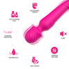 Vibrator Wand Mission cu 9 moduri de vibratii, functie de incalzire si incarcare USB, silentios, roz