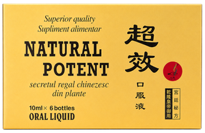 Natural Potent - supliment alimentar pentru bărbați, fiole cu extracte din plante care susțin vitalitatea și tonusul, 6 fiole x 10 ml