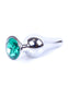 Dop anal Jewellery Silver Butt Plug 9.5 cm, verde