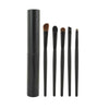 Set 5 pensule machiaj ochi Travel Essentials, par natural si sintetic, cu suport metalic negru - Pensule profesionale pentru fard si blending