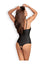 Body Redella – lenjerie erotică din vinil cu decupaje sexy si detalii metalice XXL, negru