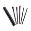 Set 5 pensule machiaj ochi Travel Essentials, par natural si sintetic, cu suport metalic negru - Pensule profesionale pentru fard si blending