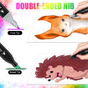 Set 80 markere colorate duble cu varf subtire si gros 1/6 mm, geanta pentru depozitare, cerneala pe baza de alcool