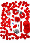 Set cadou erotic Romance Gift pentru cupluri – Kit 10 accesorii pentru jocuri bondage și fantezii, rosu