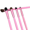 Set 5 pensule machiaj ochi Travel Essentials, par natural si sintetic, cu suport metalic roz- Pensule profesionale pentru fard si blending