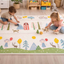 Covoraș din spumă reversibil pliabil 150x200 cm Ursuleți & Pădure, impermeabil și termoizolant pentru copii