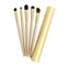 Set 5 pensule machiaj ochi Travel Essentials, par natural si sintetic, cu suport metalic auriu - Pensule profesionale pentru fard si blending