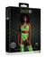 Set cu bustiera, chilot, portjartier si dres - compleu sexy XS-XL (one size), verde neon