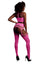 Set cu bustiera, chilot, portjartier si dres - compleu sexy XS-XL (one size), roz neon