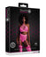 Set cu bustiera, chilot, portjartier si dres - compleu sexy XS-XL (one size), roz neon
