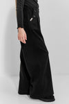 AVIRA - Pantaloni evazati lungi cu buzunare si nasturi decorativi, negru