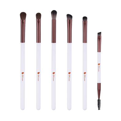 Set 6 pensule machiaj ochi ProArtist, păr natural și sintetic, alb