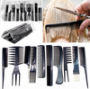 Set Profesional de 10 Piepteni pentru Coafura cu husa pentru depozitare, negru