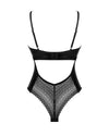 Body Norides – lenjerie erotică din vinil cu dantelă și decupaje sexy XL/2XL, negru