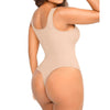 Body modelator cu compresie abdomen si efect de lifting la bust, lenjerie modelatoare fara cusaturi, din material respirabil, usor de imbracat - bej