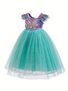 Rochie printesa Mica Sirena cu accesorii pentru fetite costumatie joc de rol petreceri, serbari, carnaval si cadou ideal pentru sarbatori, aniversari sau zile de nastere