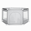 Tarc de joaca pentru copii, centru de activitati cu plasa de protectie si usa cu fermoar, 128x113x65cm, gri