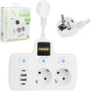 Adaptor priza cu doua mufe type C PD20W + QC3.0 si cu 2 USB 3.4A, lampa cu touch si lumina interschimbabila, alb