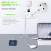 Adaptor priza cu doua mufe type C PD20W + QC3.0 si cu 2 USB 3.4A, lampa cu touch si lumina interschimbabila, alb