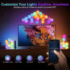 Lampa LED modulara de perete - set 6 panouri hexagon inteligente RGB, Wi-Fi, Bluetooth, sincronizare muzicala, compatibil IOS/Android, joc de lumini, telecomanda, dimmer, timer, multicolor