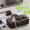 Adaptor priza cu doua mufe type C PD20W + QC3.0 si cu 2 USB 3.4A, lampa cu touch si lumina interschimbabila, negru
