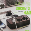 Adaptor priza cu doua mufe type C PD20W + QC3.0 si cu 2 USB 3.4A, lampa cu touch si lumina interschimbabila, negru
