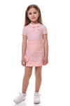 AVIVA - Bluza din bumbac cu maneca scurta si fundita, roz
