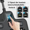 Adaptor priza cu doua mufe type C PD20W + QC3.0 si cu 2 USB 3.4A, lampa cu touch si lumina interschimbabila, negru