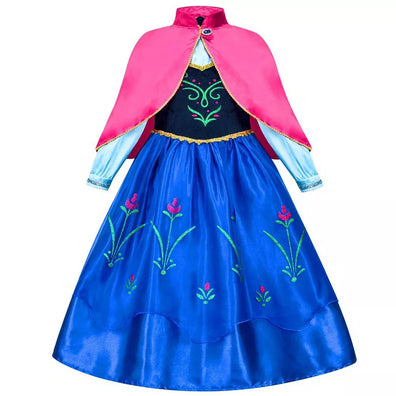 Rochie de prințesă pentru fete, cu pelerină roz și broderii florale – 9-10 ani  140 cm