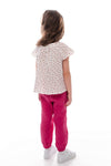 EVELYN - Compleu din muselina, set bluza si pantaloni lejeri, fuchsia
