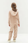 BRYN - Trening din catifea reiata cu hanorac si pantaloni, bej