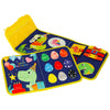 Carte senzorială Busy Board cu 6 pagini de activități Montessori pentru copii – rucsac albastru cu cifre, forme și culori