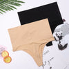 Chiloti modelatori cu talie medie pentru compresie abdomen, lenjerie modelatoare fara cusaturi din material respirabil - negru