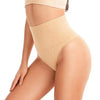 Chiloti modelatori cu talie medie pentru compresie abdomen, lenjerie modelatoare fara cusaturi din material respirabil - bej