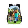 Ghiozdan Minecraft pentru scoala, 2 compartimente cu fermoar, model ergonomic, Heroes & Mobs 39x29x16cm
