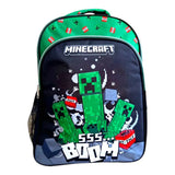 Ghiozdan pentru Școală, Model Minecraft, cu 3 Compartimente, Benzi Reflectorizante, Bretele Ajustabile și Întărite, 42 × 30 × 17 cm, Multicolor