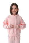 JOYNIA - Trening din bumbac premium cu hanorac si pantaloni, roz blush