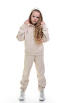 JOYNIA - Trening din bumbac premium cu hanorac si pantaloni, bej