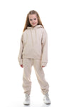 JOYNIA - Trening din bumbac premium cu hanorac si pantaloni, bej