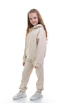 JOYNIA - Trening din bumbac premium cu hanorac si pantaloni, bej