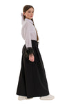 LESLIE - Pantaloni lungi cu pliuri din stofa cu talie inalta si croiala Palazzo, negru
