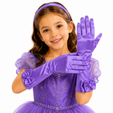 Mănuși din Satin Mov pentru Fetițe - Accesoriu Rochie de Prințesă, Cosplay, Carnaval și Serbări