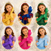 Mănuși din Satin Albastru pentru Fetițe - Accesoriu Rochie de Prințesă, Cosplay, Carnaval și Serbări