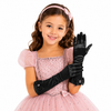 Mănuși din Satin Negru pentru Fetițe - Accesoriu Rochie de Prințesă, Cosplay, Carnaval și Serbări