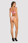 Set de lenjerie intima Nudelia – compleu provocator cu bustiera si chiloți S/M, nude/roz