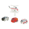 Circuit interactiv cu obstacole, parcare si vehicule de politie, ambulanta, pompieri, 34x30 cm
