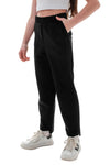 LAKSHMI – Pantaloni lungi casual eleganți cu talie înaltă, croială dreaptă și buzunare, negru