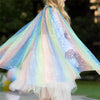Pelerină din tul multicolor cu steluțe aurii - accesoriu pentru rochii de prințese, costumații joc de rol, carnaval și serbări